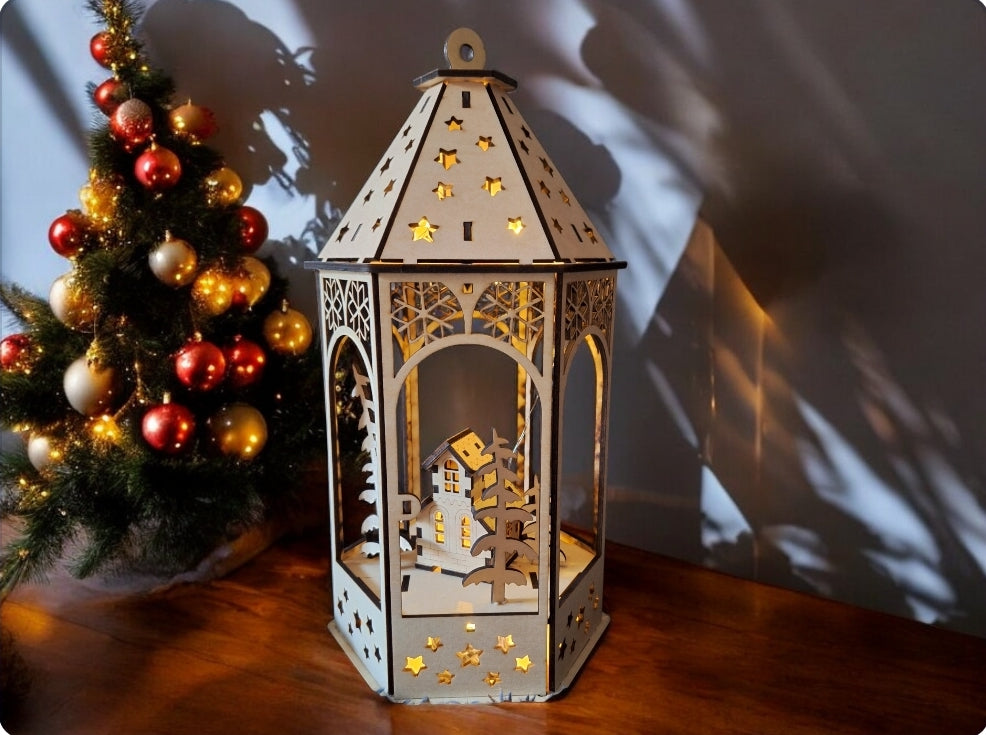Weihnachtsdorf, Lichthaus, Schwibbogen, Laterne, Dekoration für Weihnachten, Weihnachtsdeko, Mitbringsel, Nikolausgeschenk - Makrameelilifee