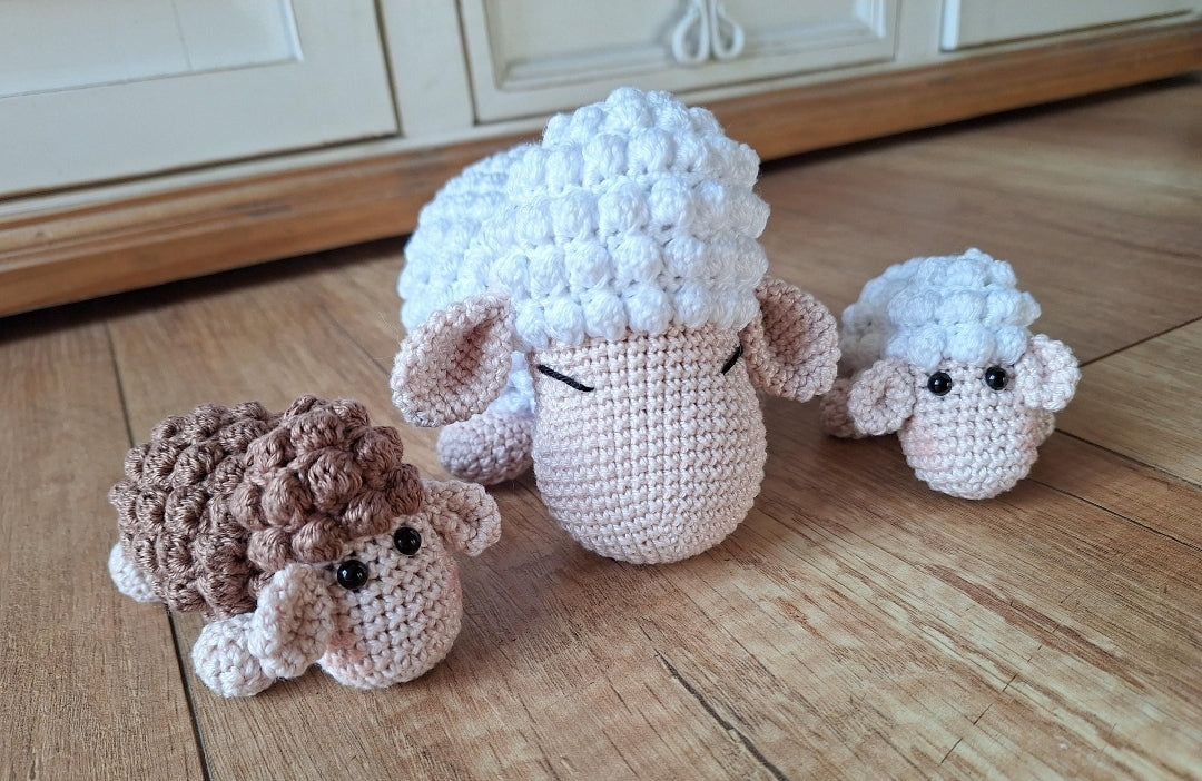 Schäfchen Amigurumi Schaf Lamm Baby für Schnullerketten, Zubehör Schnullerkette, Mobile, Kuscheltier Nachhaltig 100% Baumwolle Geburt - Makrameelilifee