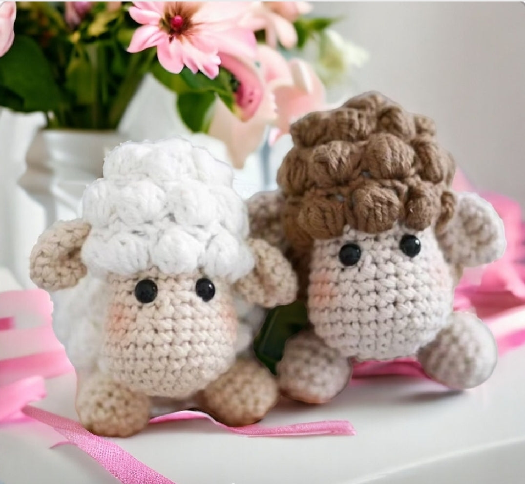 Schäfchen Amigurumi Schaf Lamm Baby für Schnullerketten, Zubehör Schnullerkette, Mobile, Kuscheltier Nachhaltig 100% Baumwolle Geburt - Makrameelilifee