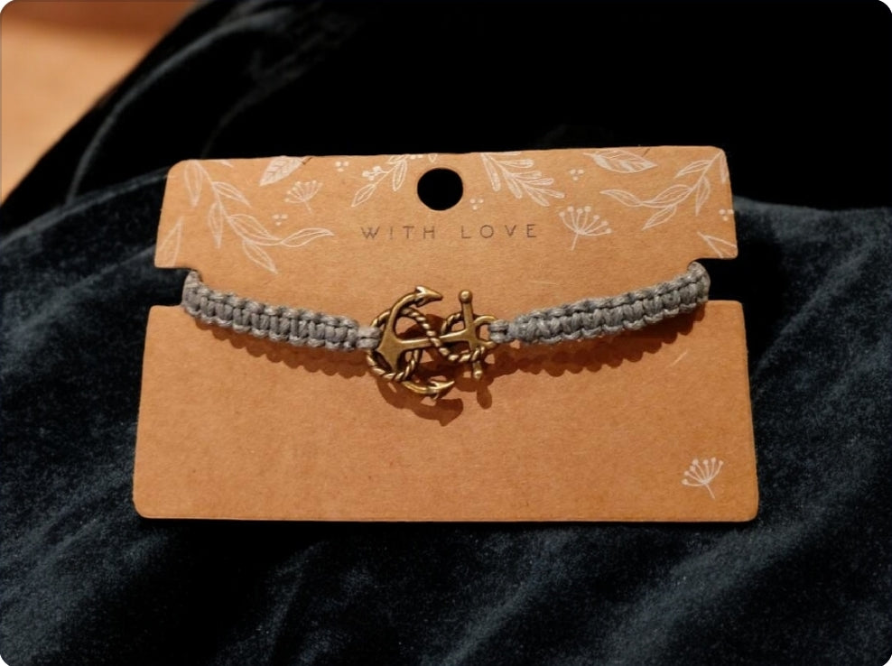 Makramee Armband mit Anker, Boho Armband, Makramee Anker, Geschenk, Weihnachtsgeschenk, Wichtelgeschenk - Makrameelilifee