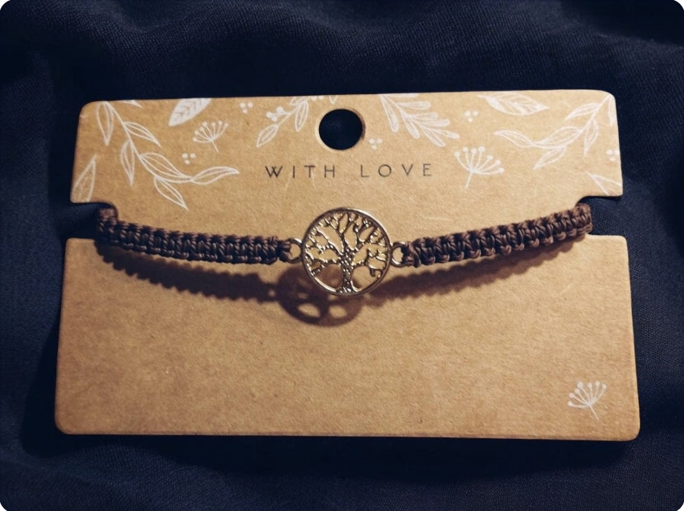 Makramee Armband Baum des Lebens, Boho Armband, Makramee, Geschenk, Weihnachtsgeschenk, Wichtelgeschenk - Makrameelilifee