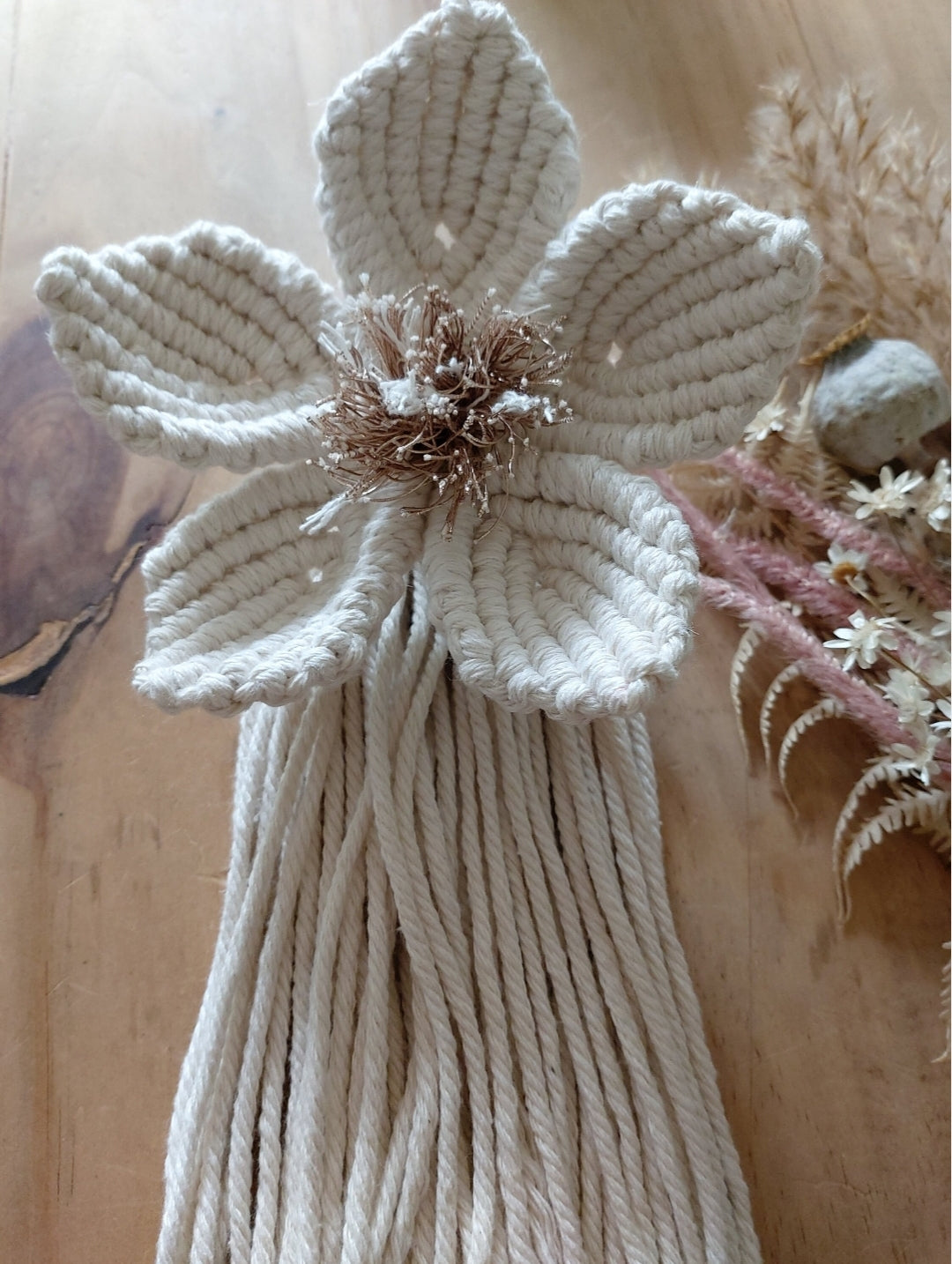 Makramee Blume XXL Makramee Blüte Boho Style, Wanddeko, Wohndeko, Makramee Wandbehang, Geschenk - Makrameelilifee
