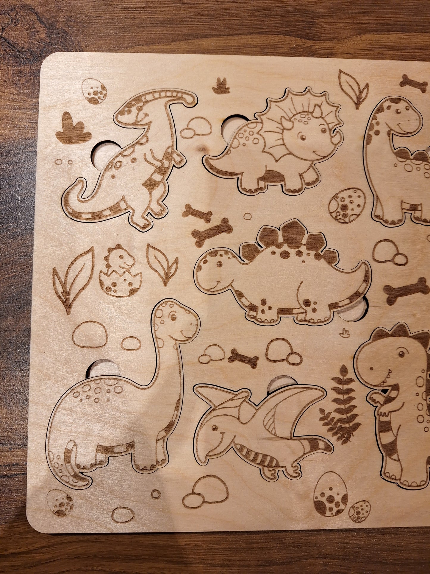 Kinderspielzeug Holz Puzzle | Dino Puzzle | Steckpuzzle Tiere Holzspielzeug, Montessori Spielzeug Kleinkinder, Puzzle, Lernspielzeug