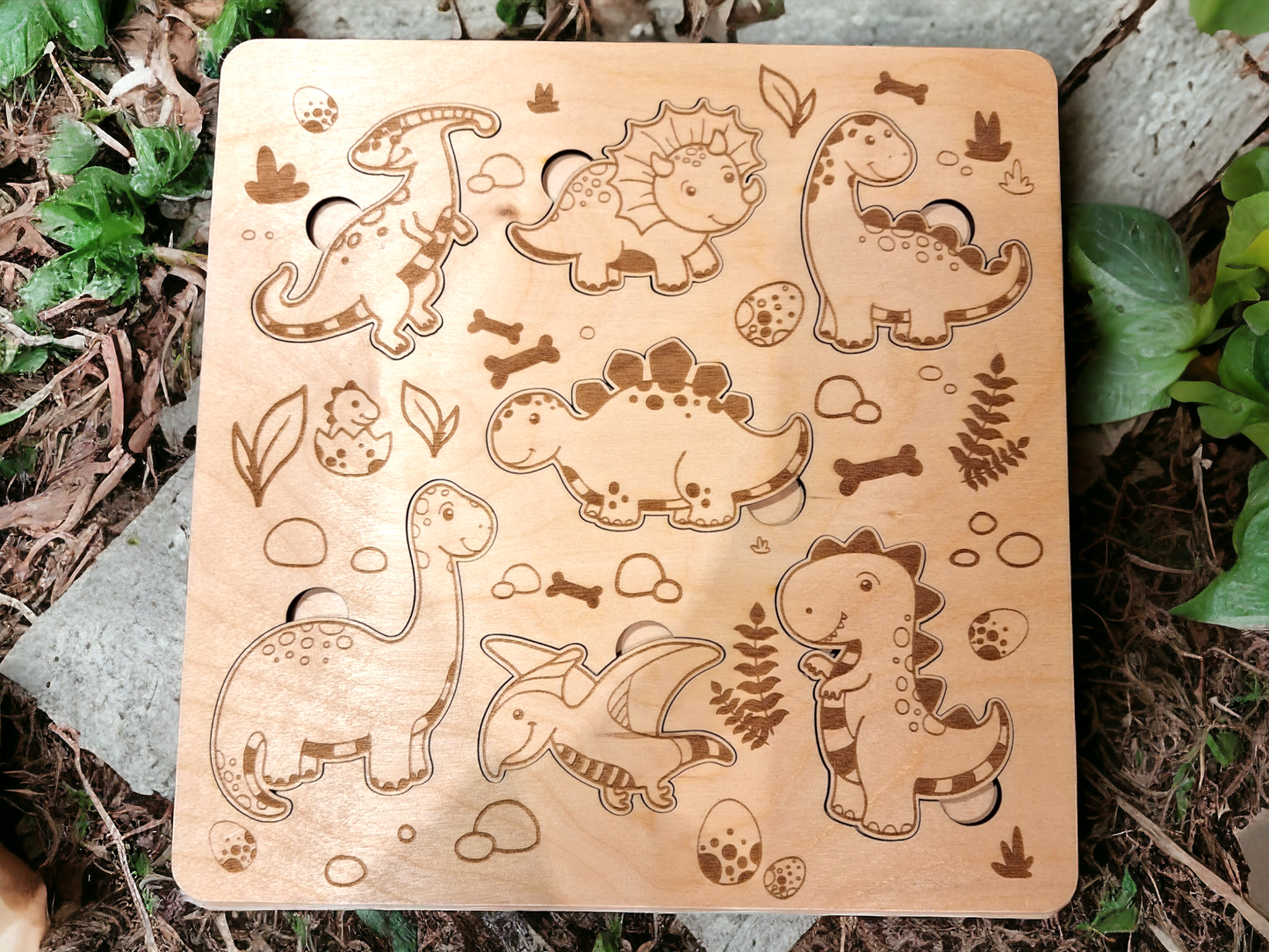 Kinderspielzeug Holz Puzzle | Dino Puzzle | Steckpuzzle Tiere Holzspielzeug, Montessori Spielzeug Kleinkinder, Puzzle, Lernspielzeug